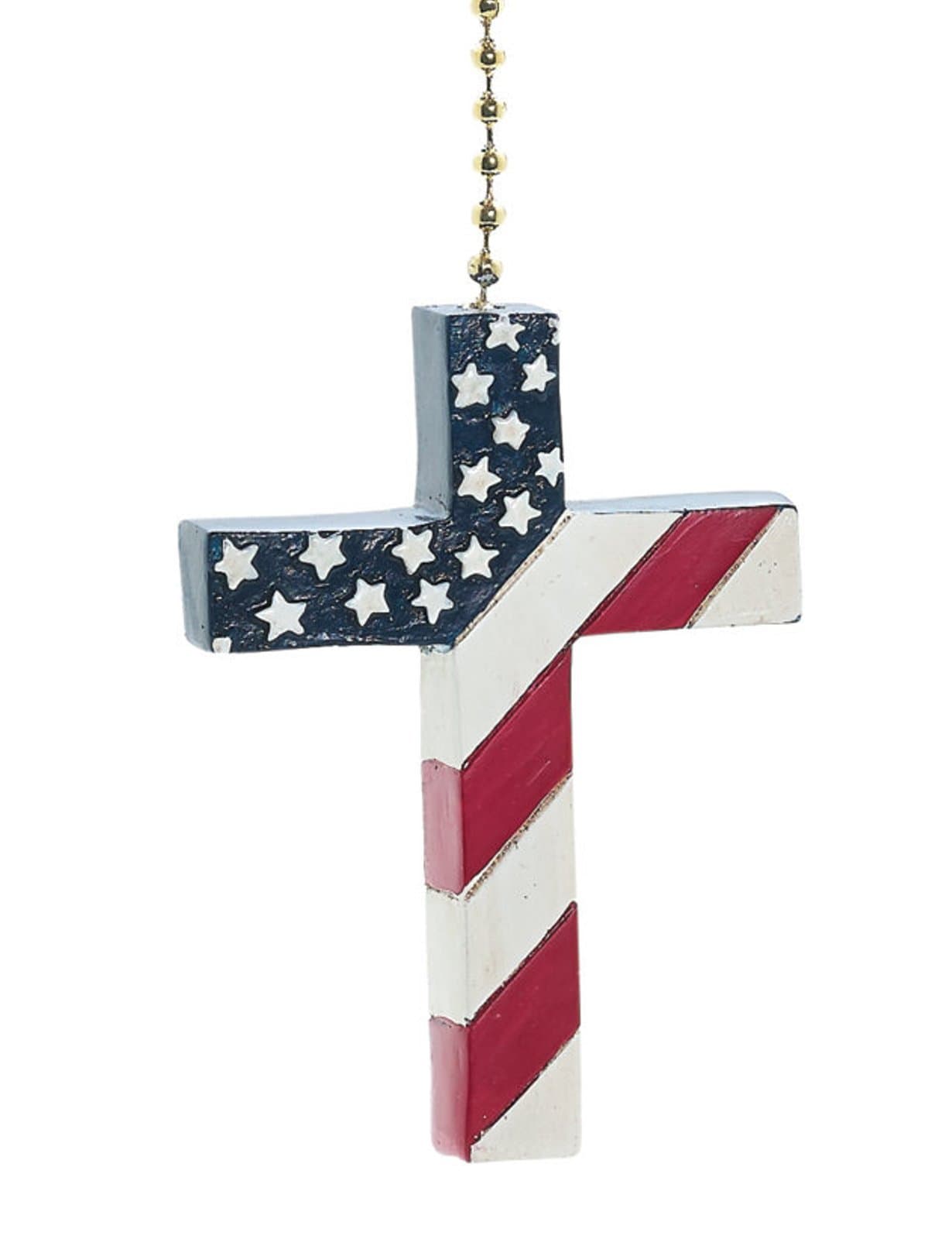Cross USA American Flag Fan Pull Decorative Light Chain