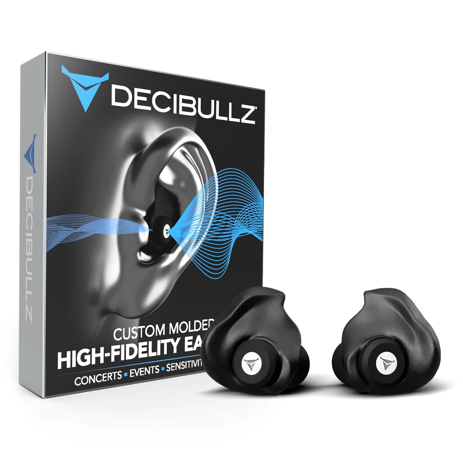 Decibullz Moldable Ear Plugs for Concerts, High Fidelity Hearing Protection for Noise Reduction & Sensitivity, Noise Cancelling Earplugs Perfect for Musicians, Recording Artists, Festivals