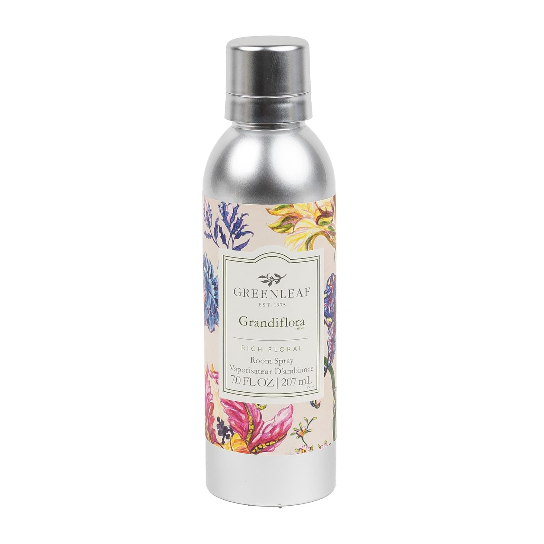 Greenleaf Gifts Grandiflora Scented Room Air Freshener Spray | Non-Aerosol 7 oz Spray | Floral Scented Air Freshener for Home | Grandmillenial Decor Pattern