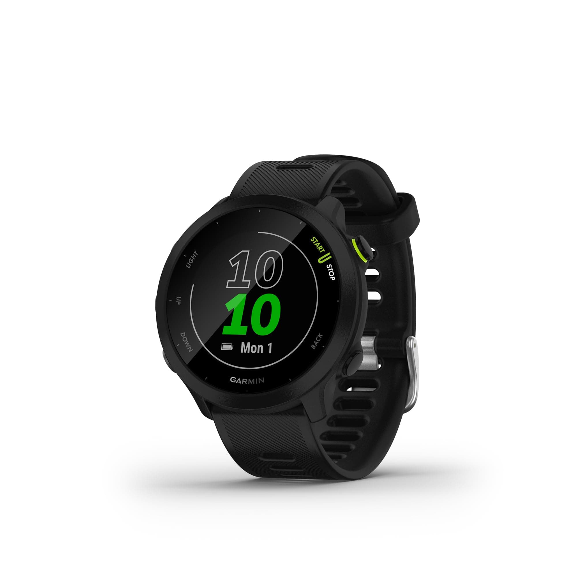 Forerunner 55 GPS 42mm Running Smartwatch, Easy to use, Lightweight, Training Guidance, Safety & Tracking Features, Black