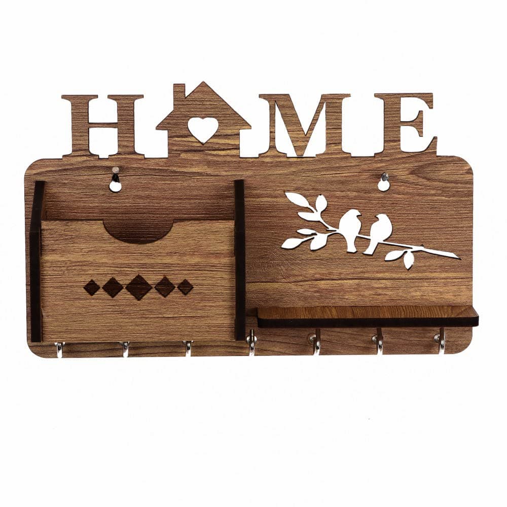 Sehaz Artworks Key Hangers | Key Holder for Wall Decorative | Wall Key Holders for Home (7 Hooks, Brown)
