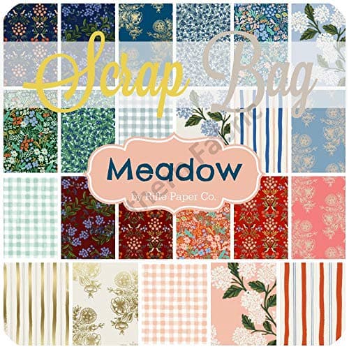 Cotton and Steel Meadow Scrap Bag (Approx 2 Yards) by Rifle Paper Co 2 Yards of Fabric (at Least 8 Pieces) 2 to 17 inch Strips DIY Quilt Fabric