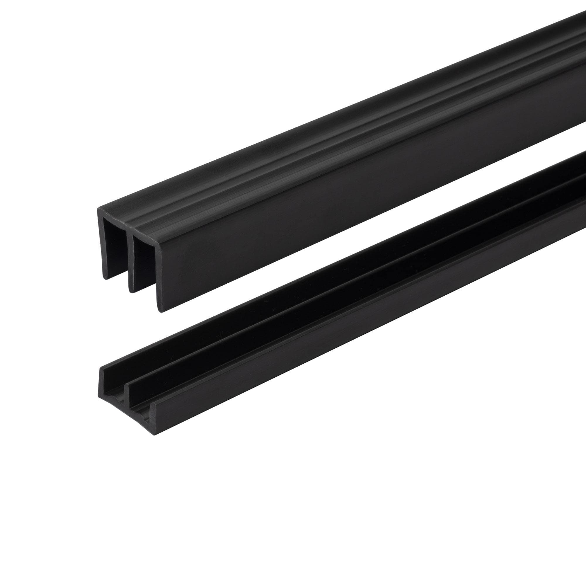 Outwater 4 Ft. Long Black Plastic Sliding Door Track Set for 1/4" Thick Panels (Pack of 1) Plastics