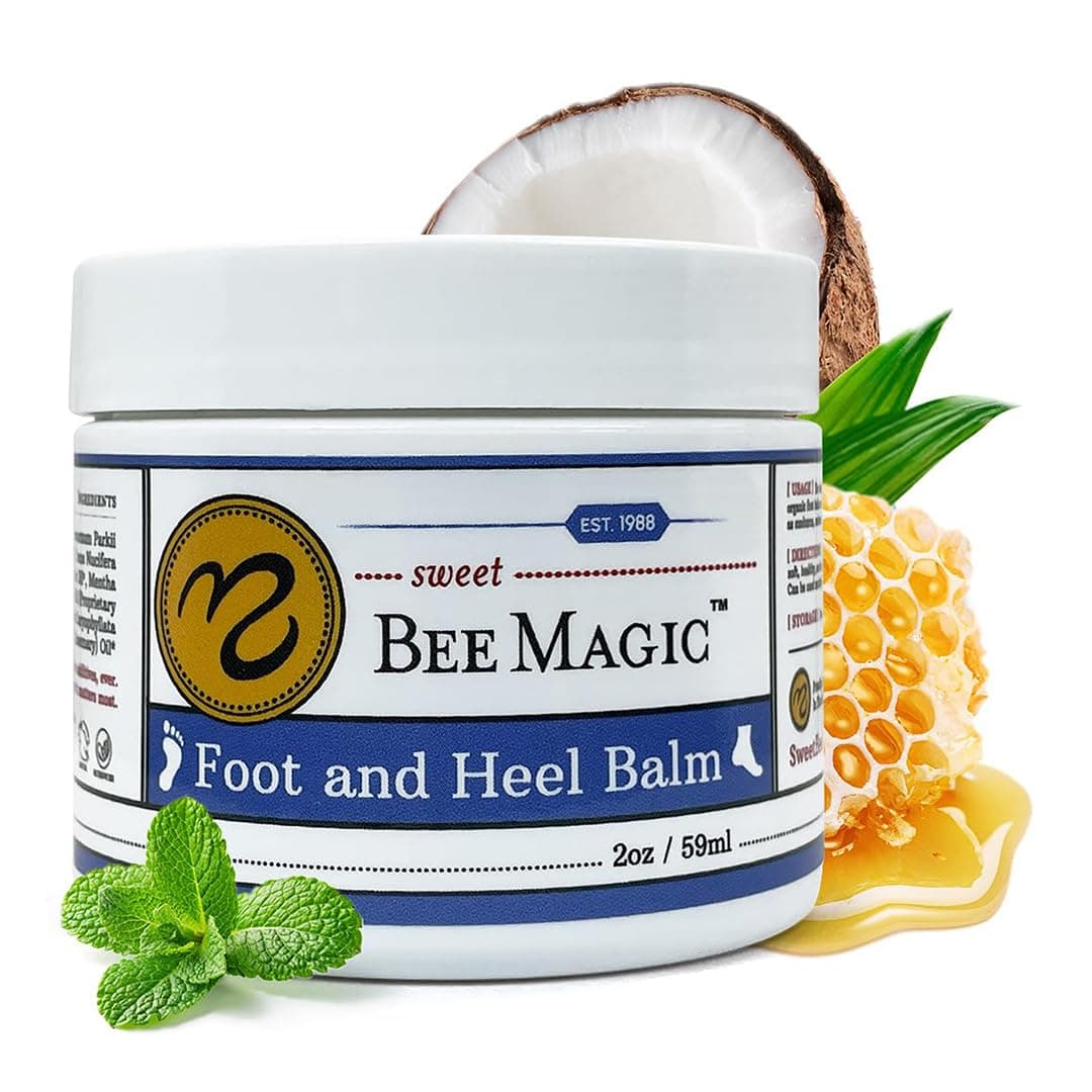 Organic Foot Balm - Intensive Heel Balm for Dry Cracked Feet - Natural Moisturizing Treatment for Cracked Heels - Heel Cream Softener for Rough Skin Repair 1 Jar (2 OZ)