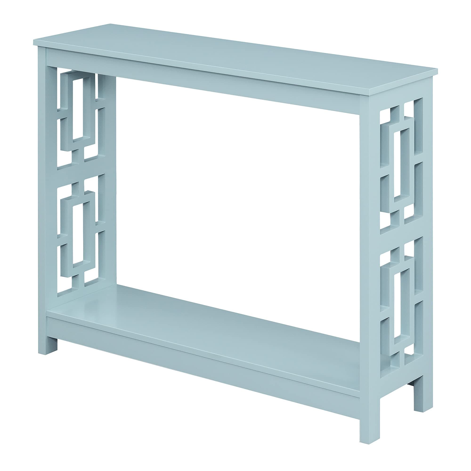 Convenience Concepts Town Square Console Table with Shelf, Sea Foam