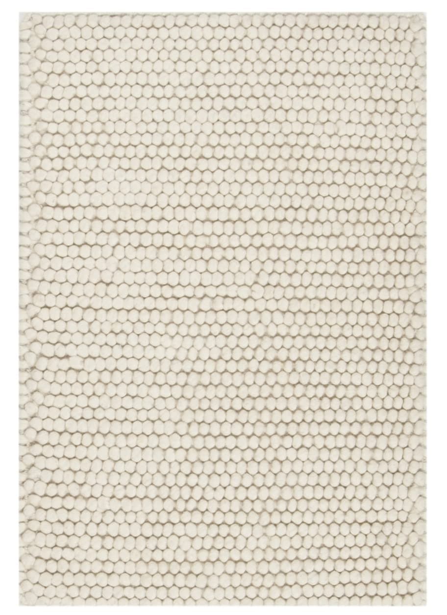 Natura Collection Accent Rug - 2'3" x 4', Ivory, Handmade Wool Blend, Textured Design, Ideal for Hallway, Bedroom, Foyer (NAT620A)