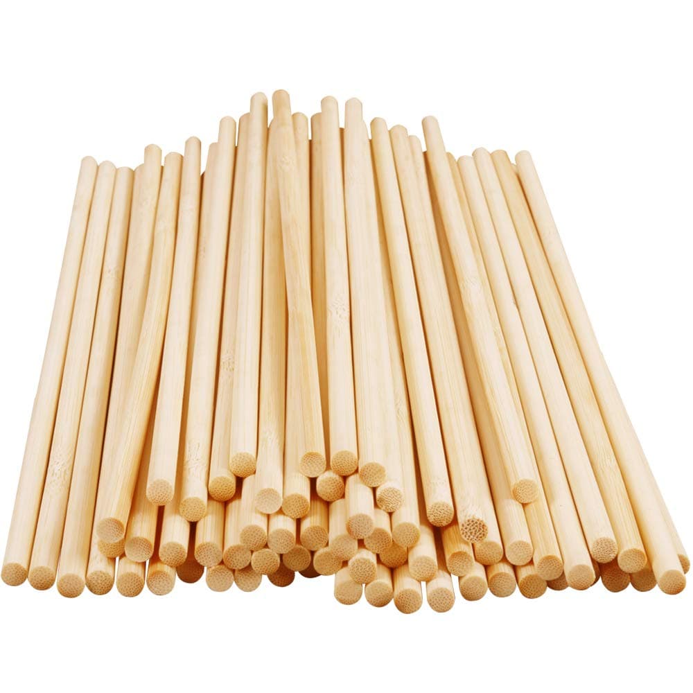 Nabance 60PCS 30CM Long Bamboo Dowel Rods Bamboo Craft Sticks for DIY Model Project 5.5MM Diameter Bamboo Sticks