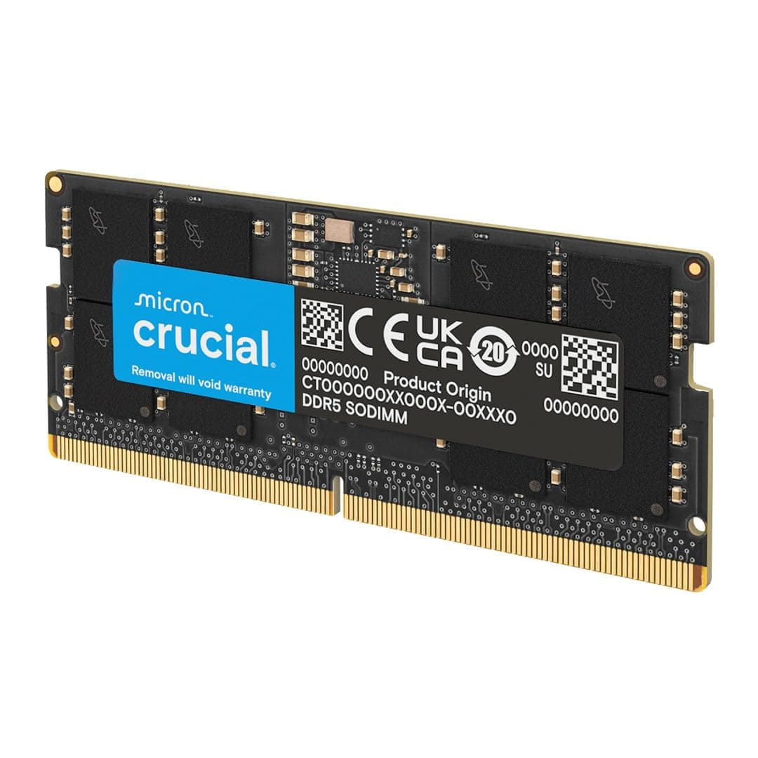Crucial 48GB DDR5 RAM, 5600MHz (or 5200MHz or 4800MHz) Laptop Memory, SODIMM 262-Pin, Compatible with 13th Gen Intel Core and AMD Ryzen 6000 - CT48G56C46S5