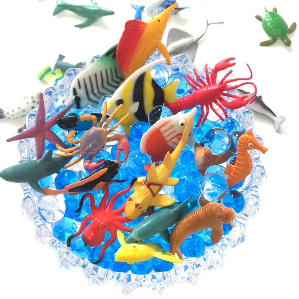 UCOK Ocean Sea Animal, 36 Pack Assorted Mini Vinyl Plastic Animal Toy Set (sea Animals)