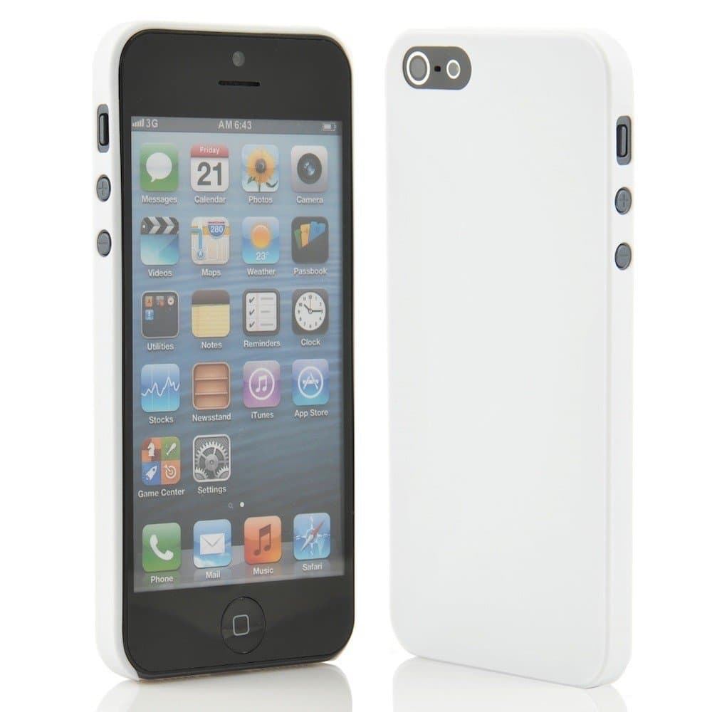 MACOON Cover Secondskin per l'iPhone 5 5s Custodia Ultra sottile & traslucido White