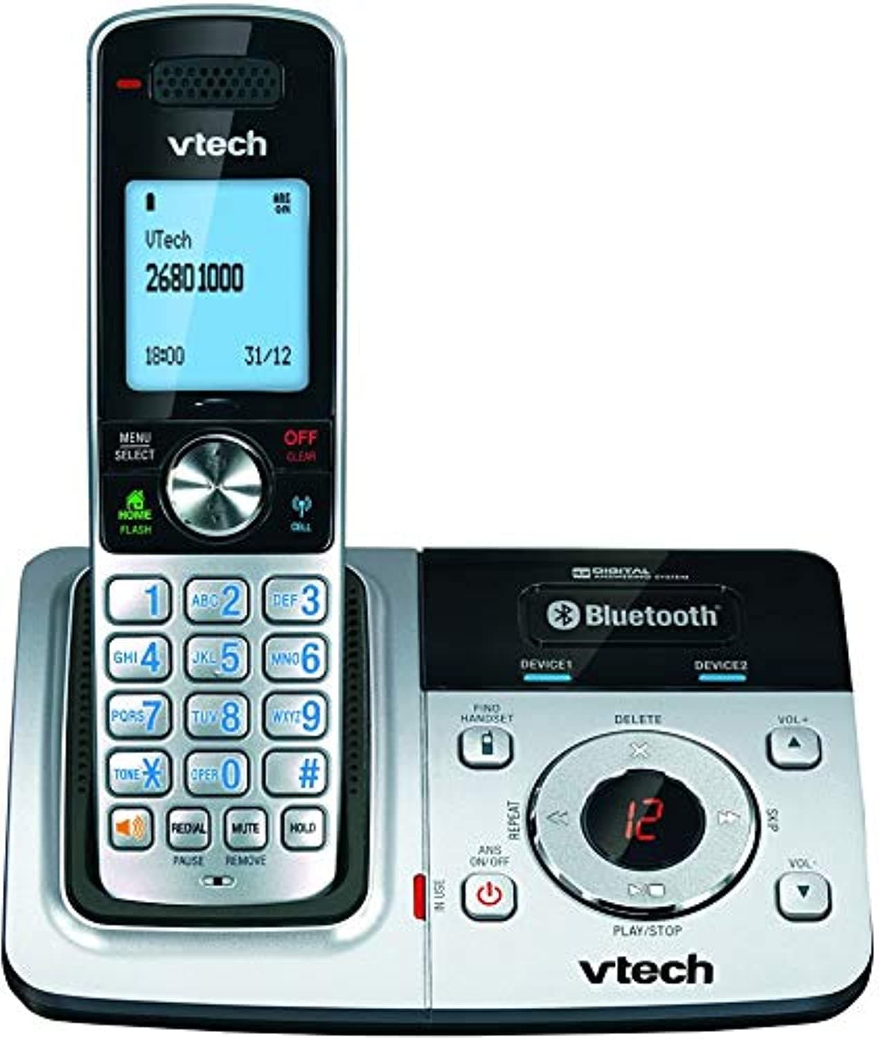 Vtech Digital Cordless Phone System with Bluetooth Wireless Technology - Silver [DS6321]