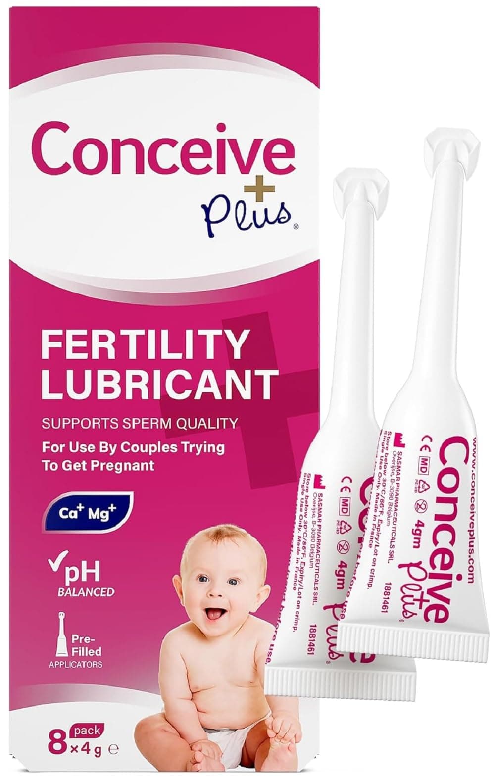 Fertility Lubricant for Couples Trying to Conceive Naturally | Water-Based Lube and Lube Support for Intimacy | Water Based Lubrification for Women pH Balance | 8 Pre-Filled Applicators