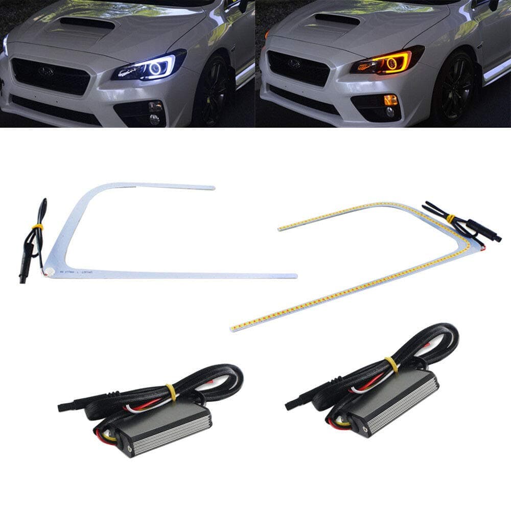 GTINTHEBOX Led Circuit Board C-Rings Dual-Color Switchback for 2015-2018 Subaru WRX STI Headlight DRL and Turn Signal Light