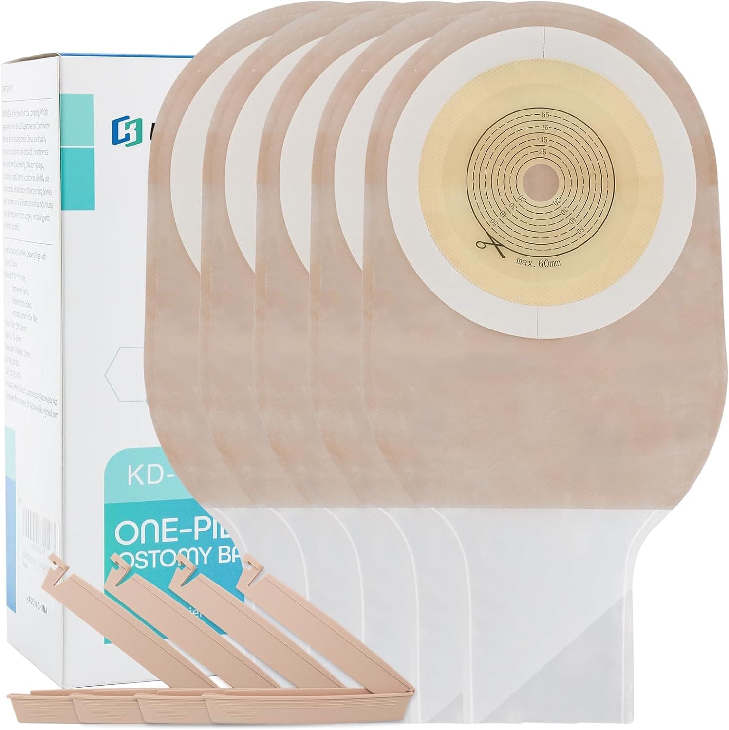 20 PCS Colostomy Bags,One Piece Drainable Pouches for Colostomy Ileostomy Stoma Care, Cut-to-Fit