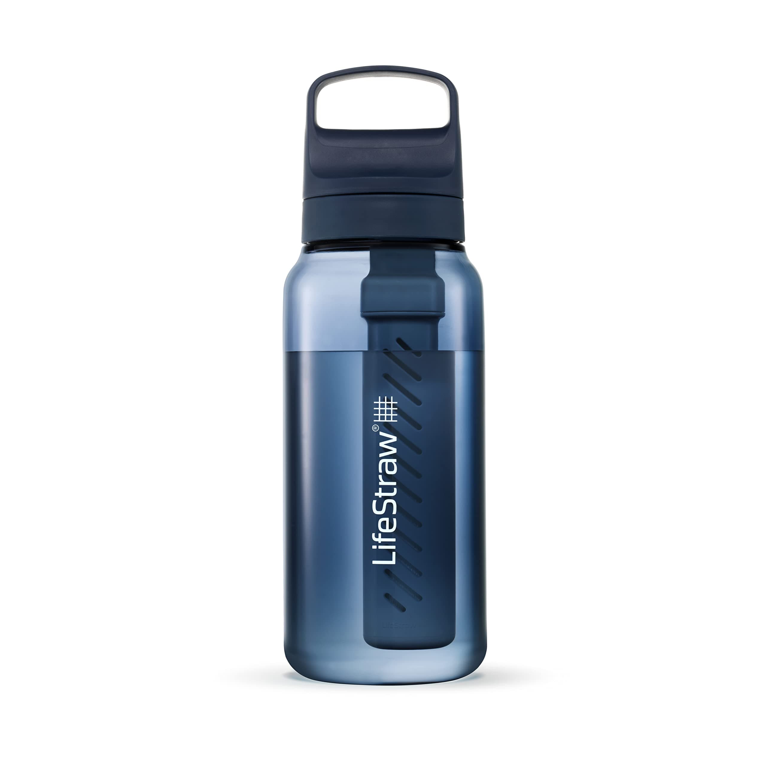 Go Series – BPA-Free Water Filter Bottle for Travel and Everyday Use Removes Bacteria, Parasites and Microplastics, Improves Taste, 1L Aegean Sea