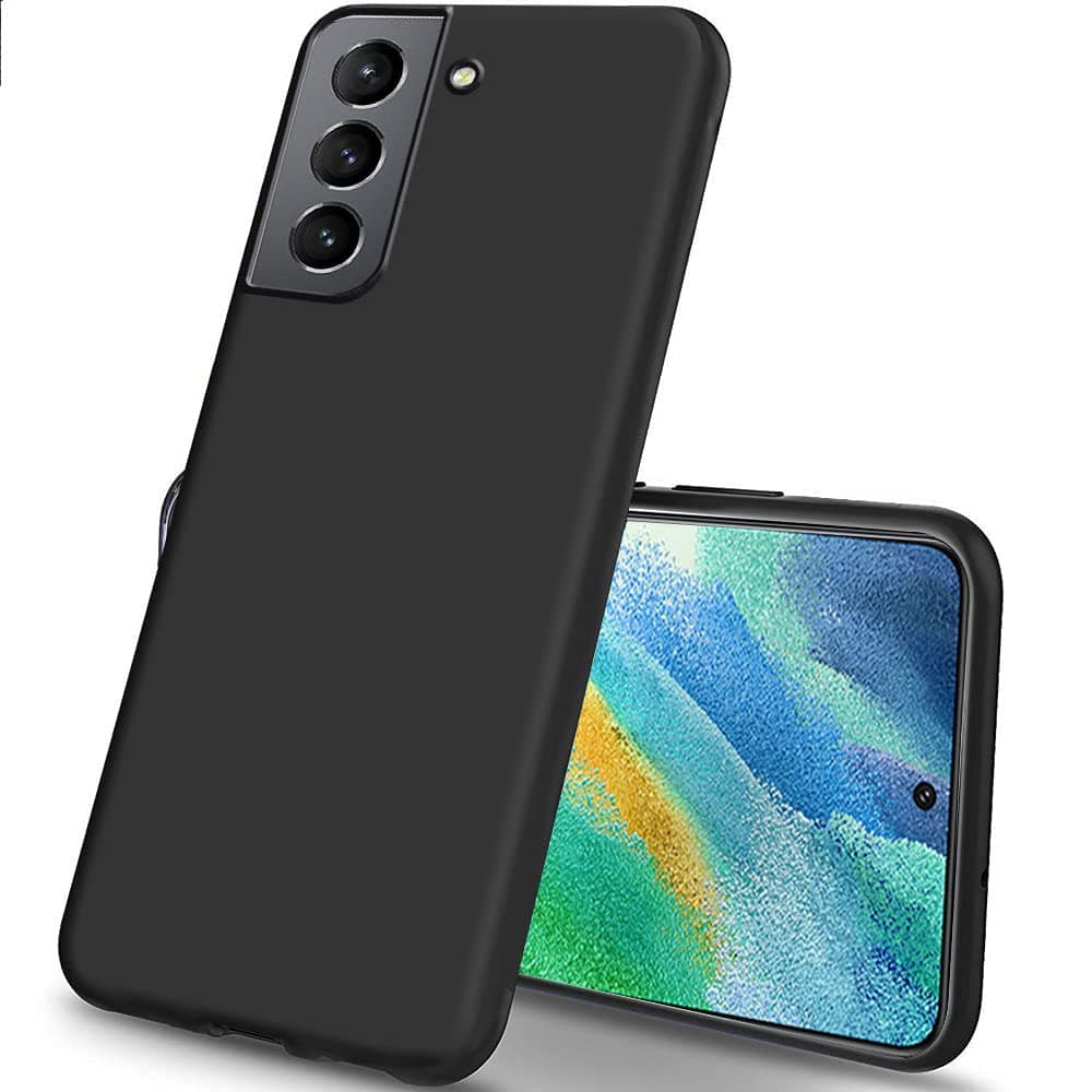TheGiftKart Back Cover Case for Samsung Galaxy S21 FE 5G | Soft Silicon Rubberised Matte Cover | Protective Sleek Profile | Camera Protection Bump Back Case (Black)