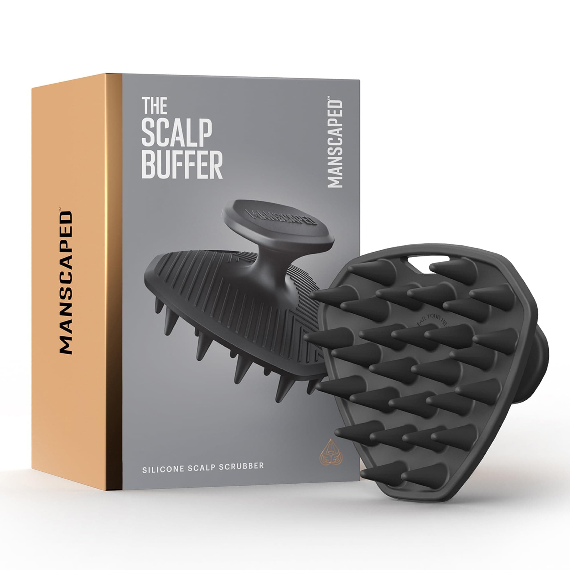 MANSCAPED® The Scalp Buffer Men’s Silicone Head Scrubber – Premium Cleansing & Exfoliating Hair Brush, Ergonomic Handheld Design for Gentle Scalp Massage (1-Pack)