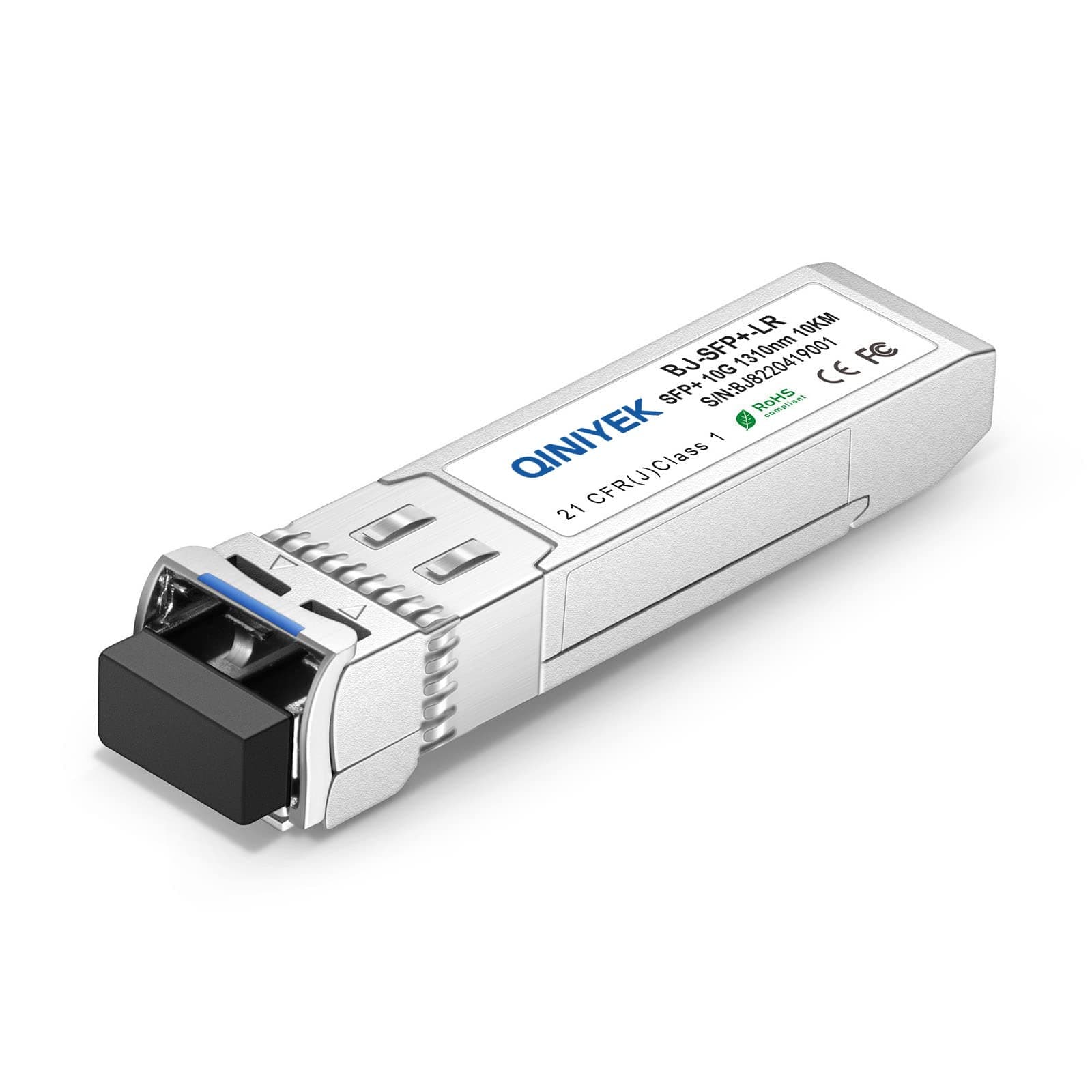 QINIYEK 10GBase-LR SFP+ Transceiver, 10G Singlemode SFP+ LC Module for Cisco SFP-10G-LR, Ubiquiti UF-SM-10G,Meraki MA-SFP-10GB-LR, Mikrotik, Supermicro, Netgear(SMF,1310nm,10km,DDM)(Pack of 1)