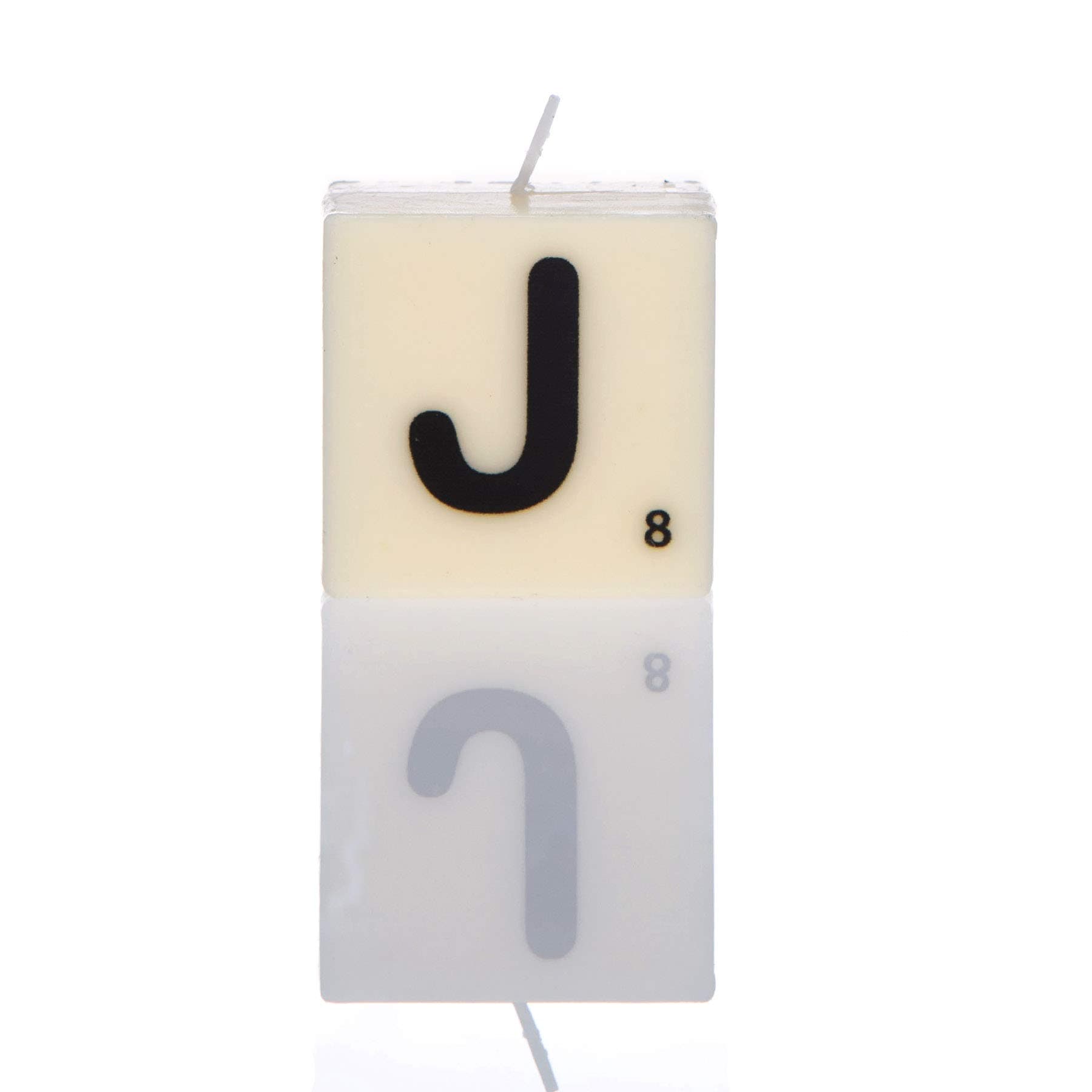 Boxer Gifts Letter J Candle, White, One Size