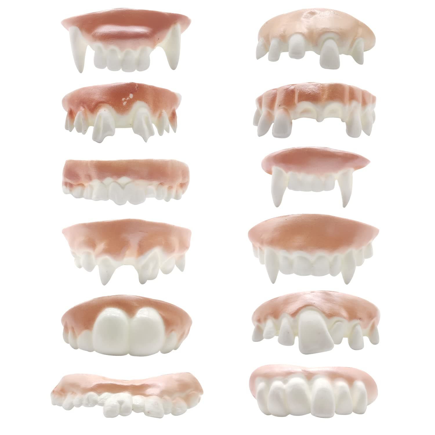 ALLY-MAGIC Gnarly Teeth 12 Pieces Ugly Fake Teeth Bob Teeth Gag Teeth Halloween Vampire Teeth for Aldult Halloween Masquerade Costume Party Favors,12 Styles Y4-GGJYTZ