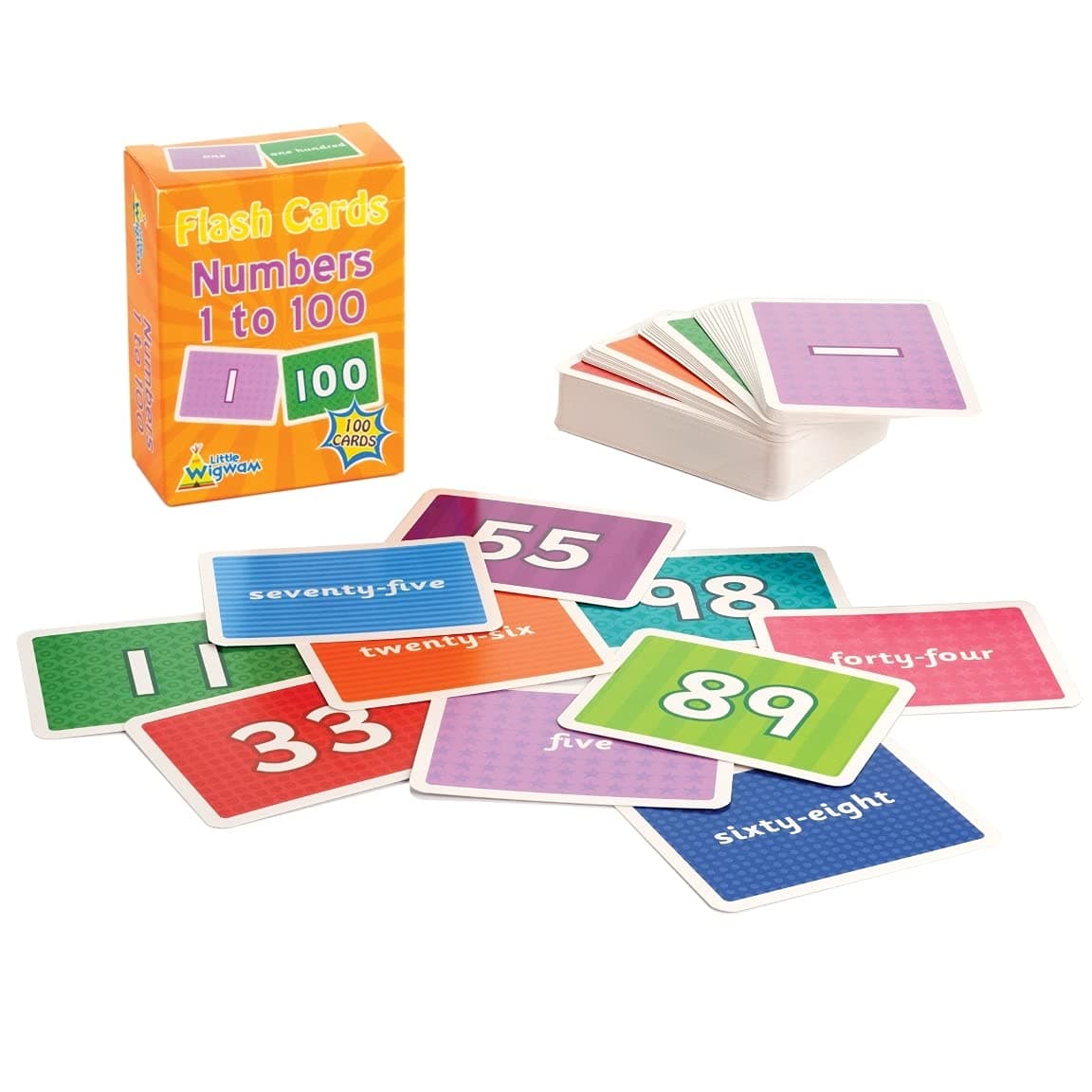 Little Wigwam Numbers 1 to 100 Flash Cards - Full Set of 100 Number Flashcards Educational Early Learning