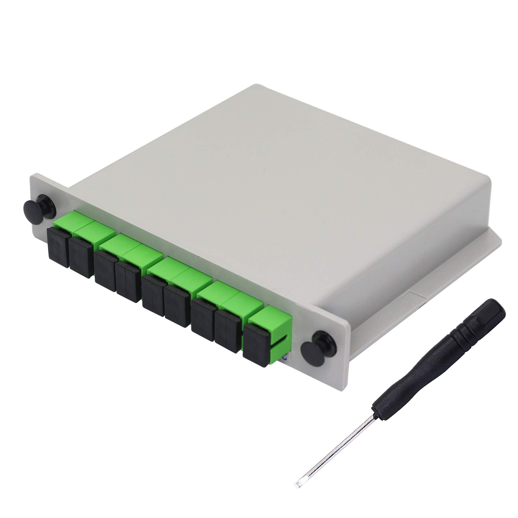 GINTOOYUN 1x8 SC/APC PLC Splitter, Fiber Optical PLC Splitter for Home Wiring, Engineering Projects, Fiber Optic LAN