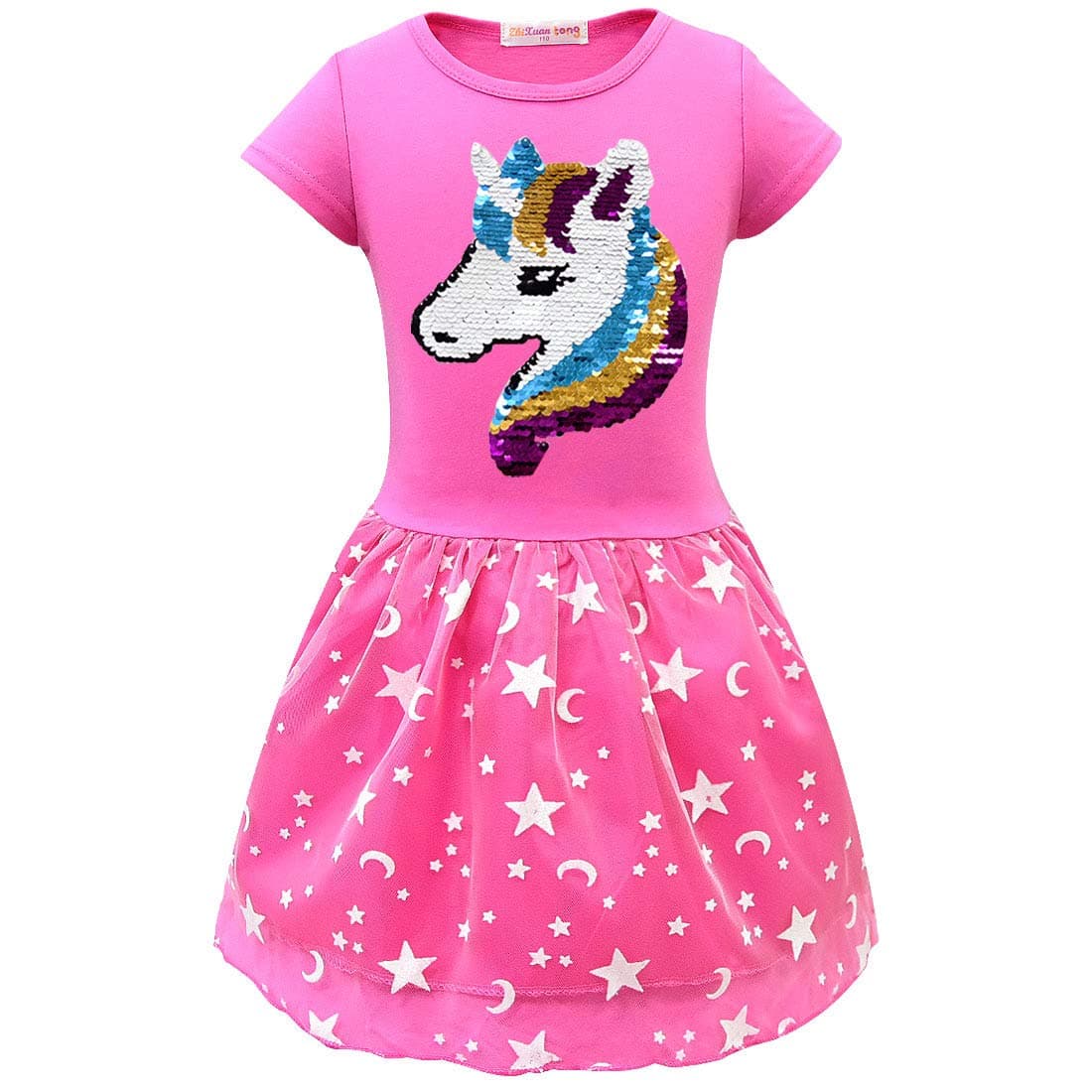 MERLI Paw Patrol Little Girls' Toddler Summer Short Sleeved Printing Dress