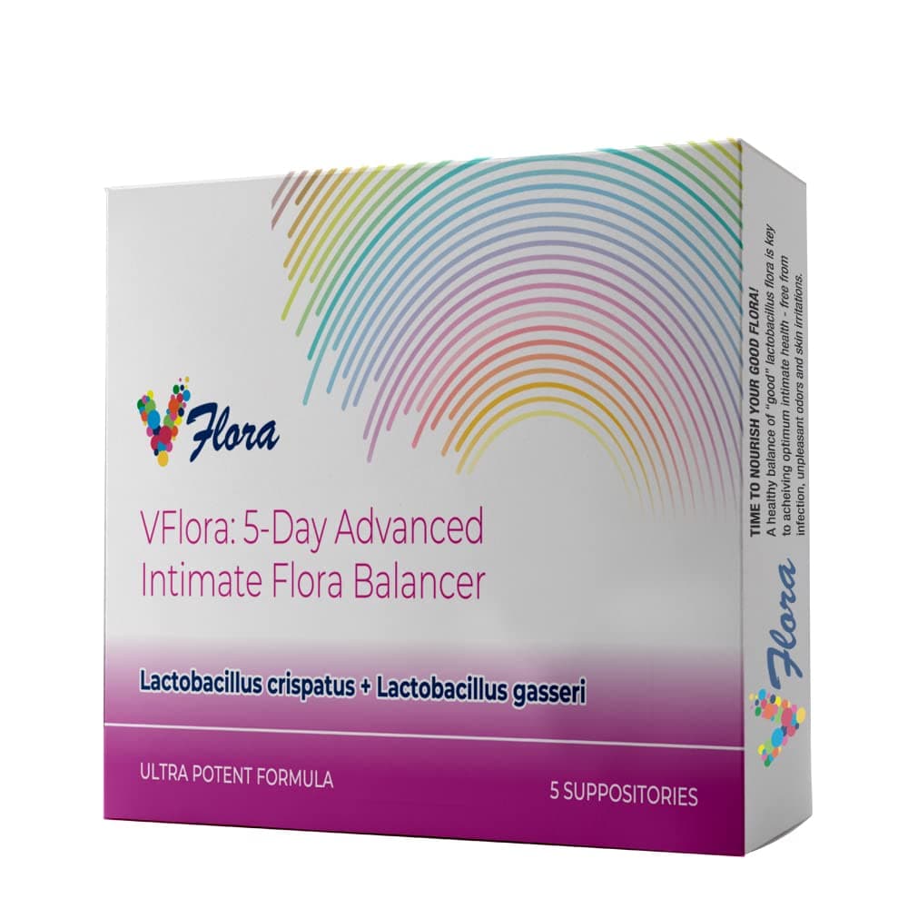 VagiBiom 5-Day Vflora (Lactobacillus crispatus + L. gasseri) to Balance Intimate Flora. Nourish and Nurture Good Flora for Skin Health. Ultra Potent 100% Natural Vegan (5 Suppositories)