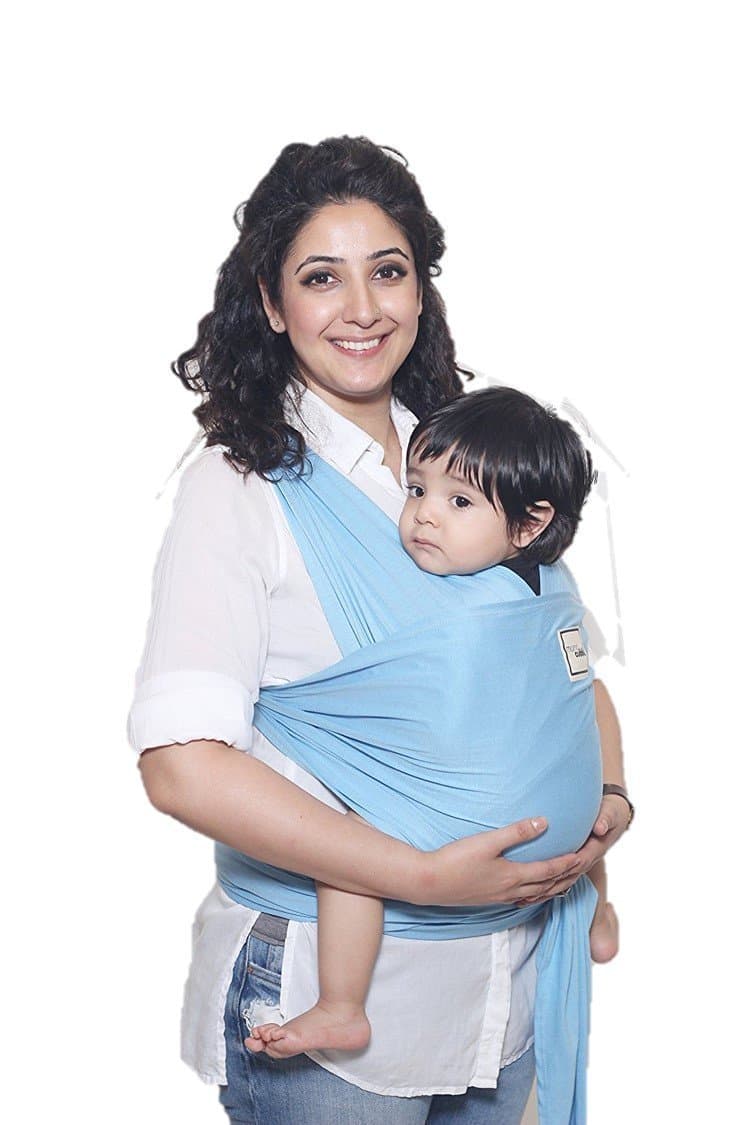 Mama Cuddle Super Soft Lightweight Baby Sling Stretchy Wrap Carrier - Sky Blue
