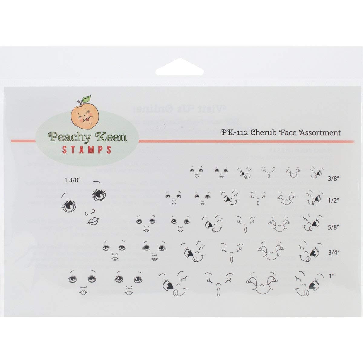 Peachy Keen Stamps Clear Face Assortment 3-Cherubs, Other, Multicoloured, 0.38x16.51x22.22 cm