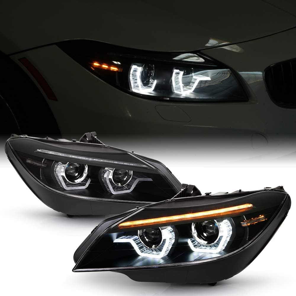 ACANII - For 2009-2013 BMW Z4 E89 [HID/Xenon AFS] Black Housing LED DRL Sequential Signal Projector Headlights Headlamps