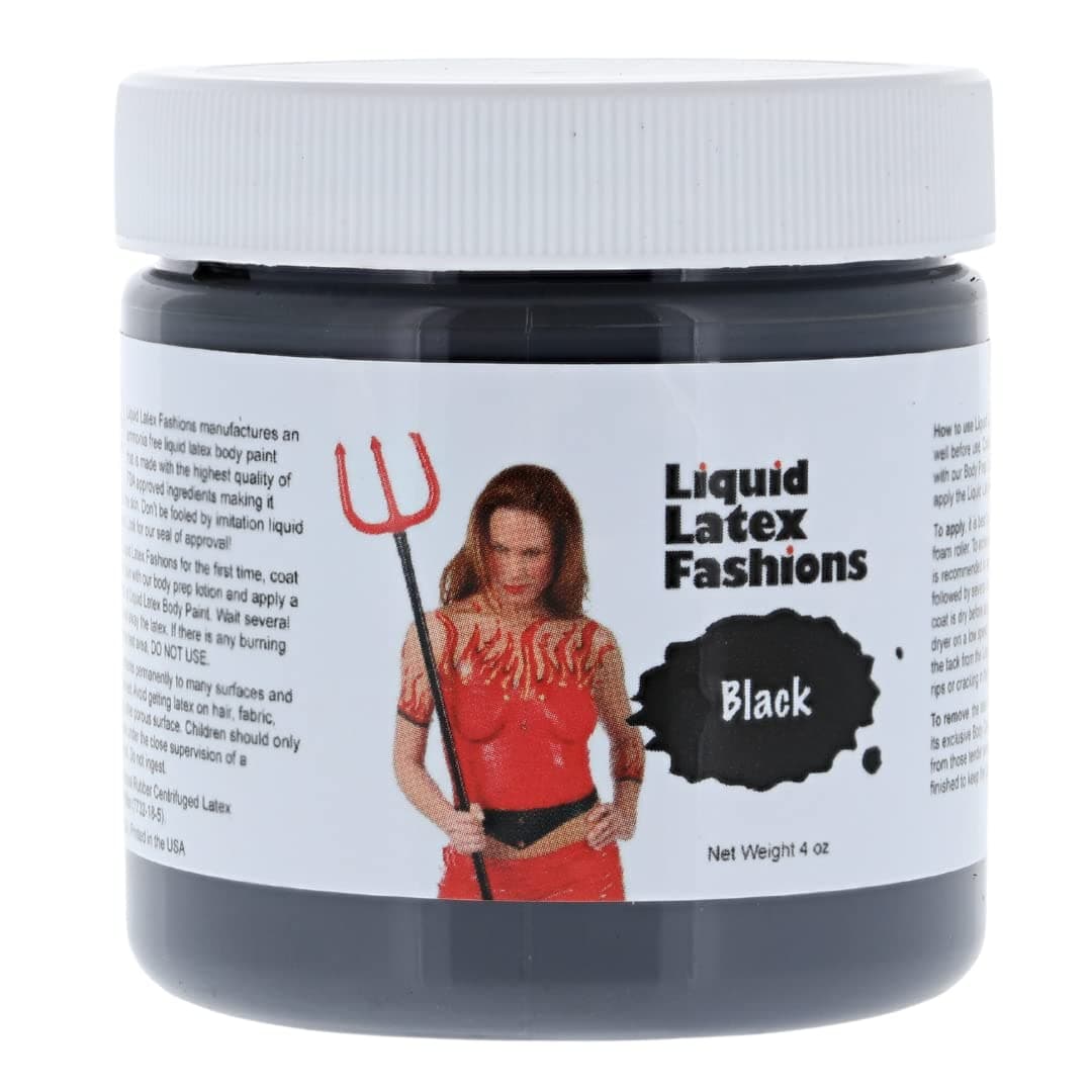 Liquid Latex Fashions Body Paint, Black, 4 Ounce
