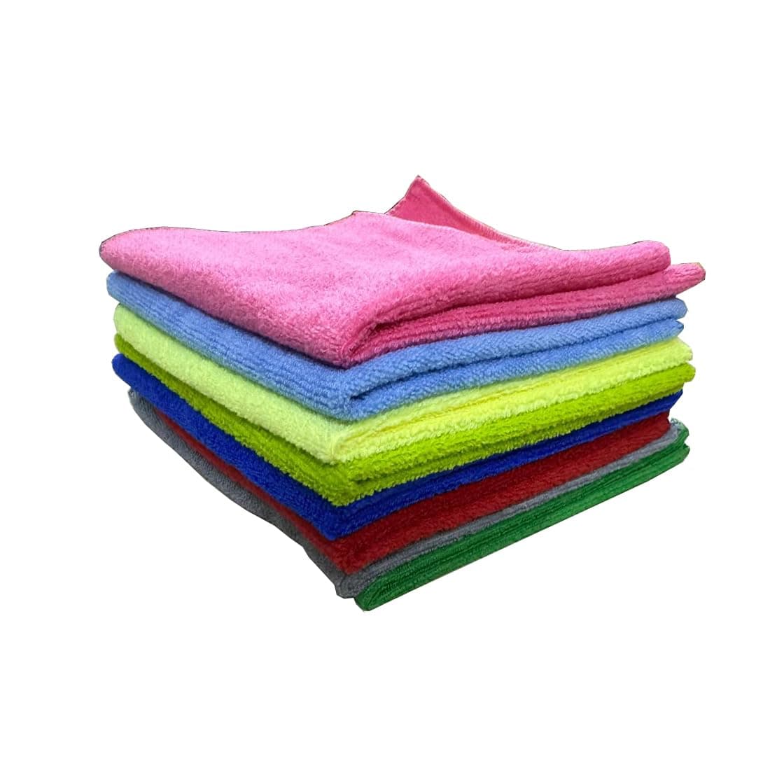 Dhwani Enterprise Microfiber Basic Cleaning Cloths 40x40cms 240 GSM Multicolor! Highly Absorbent Lint and Streak Free Multi Purpose Wash Cloth for Bike & Car (Pack of 4)