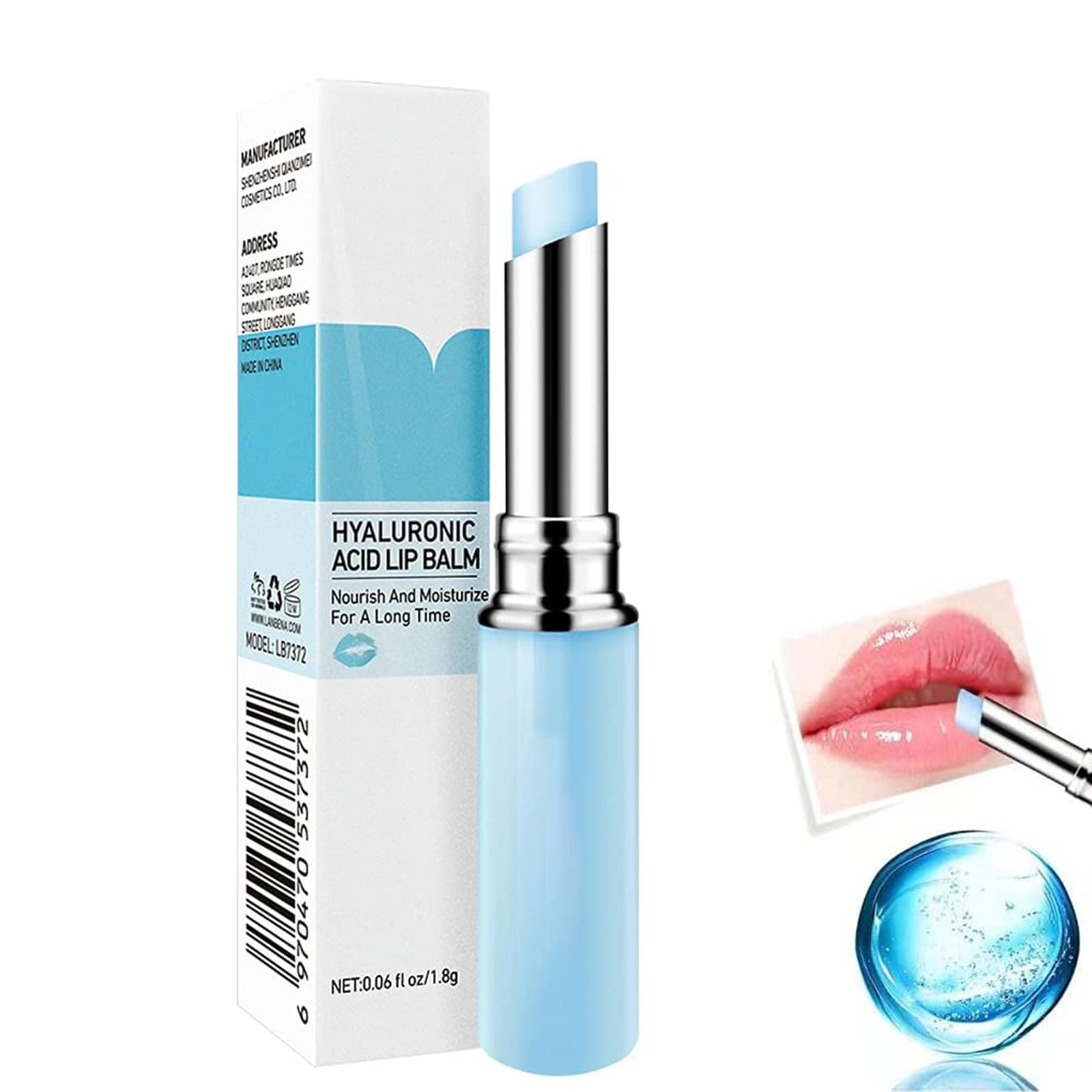 Hyaluronic Acid Lip Balm, Long-lasting Moisturizing Lips, Lip Care Daily Use Lip Balm (New Packing) (Hyaluronic acid)