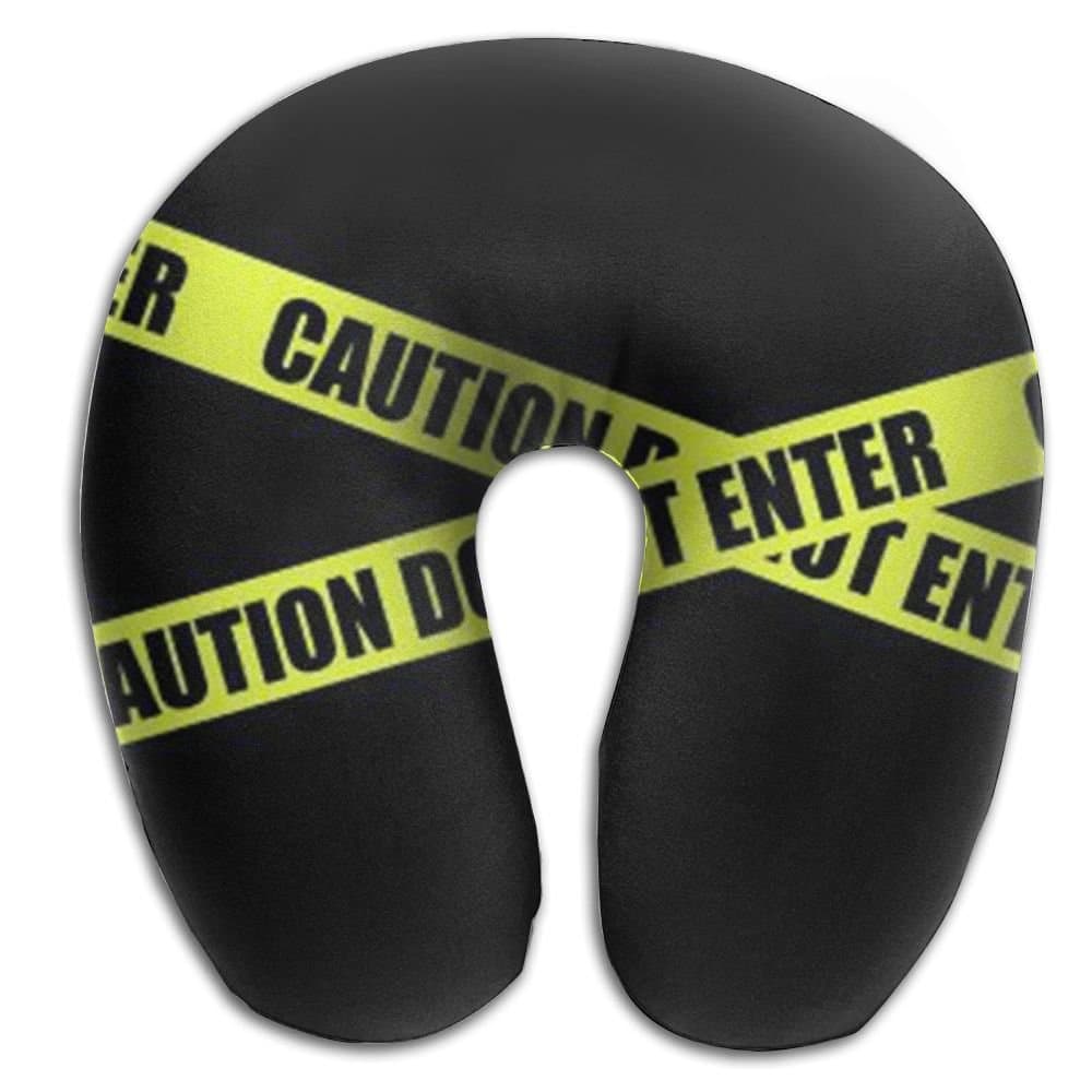 Caution Tape Comfortable Adult Size Neck Pillow Orthopedic Memory Foam U-SHAPE For Flying Man