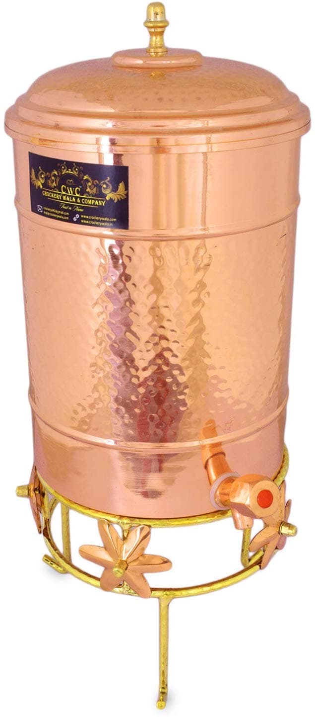 Crockery wala and company Pure Copper Water Dispenser/Matka with Stand First time in India. (11 litres)
