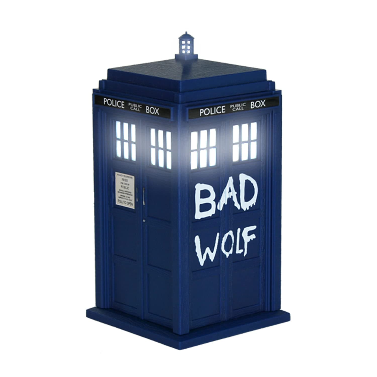 Doctor Who Bad Wolf Tardis Wireless Bluetooth Speaker Plays Music, Lights Up, Accurate Sounds Effects |Gifts for Men or Women - Best Gifts Birthday Collectibles for Doctor Who