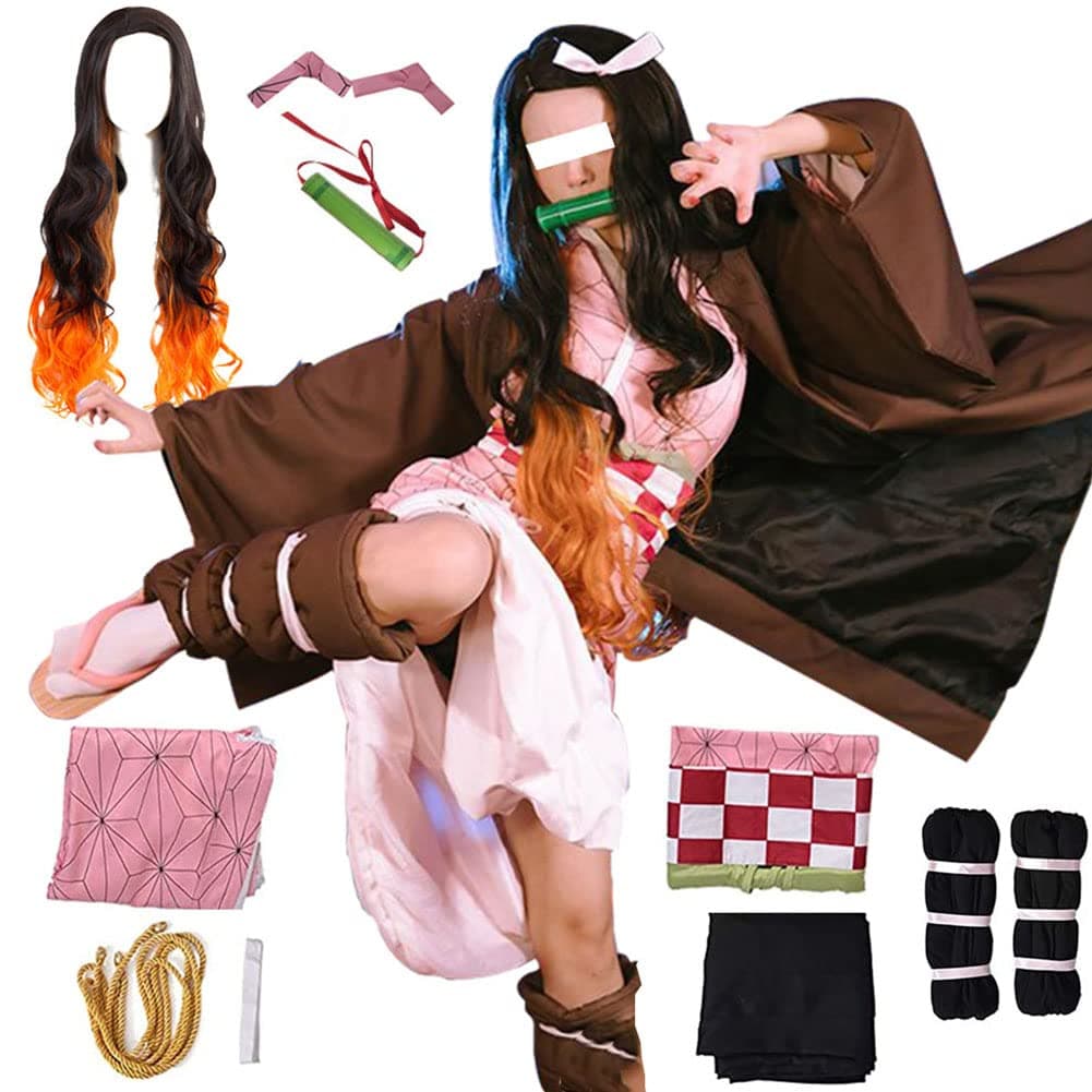OikawaKamado Cosplay Costume Outfit Kimono with Hairwear and Bamboo