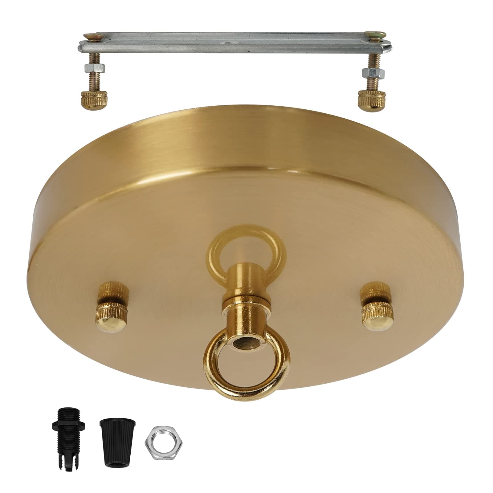 5.9 Inches Brass Ceiling Light Canopy Plate, Metal Canopy Kit for Modern Pendant Light Chandelier, Light Fixture Mounting Hardware (Brass)