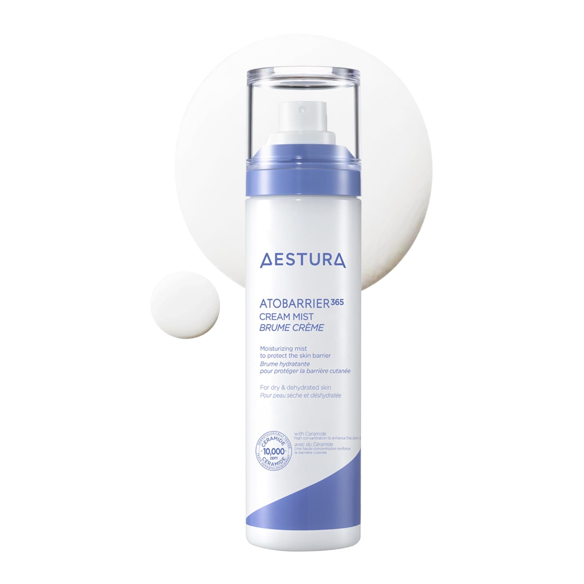 ATOBARRIER365 Cream Mist with 10,000ppm Ceramides | Moisture Barrier Support, Ultra-Fine Moisturizing Mist, Suitable for Dry Skin, 120ML / 4.06 fl.oz.