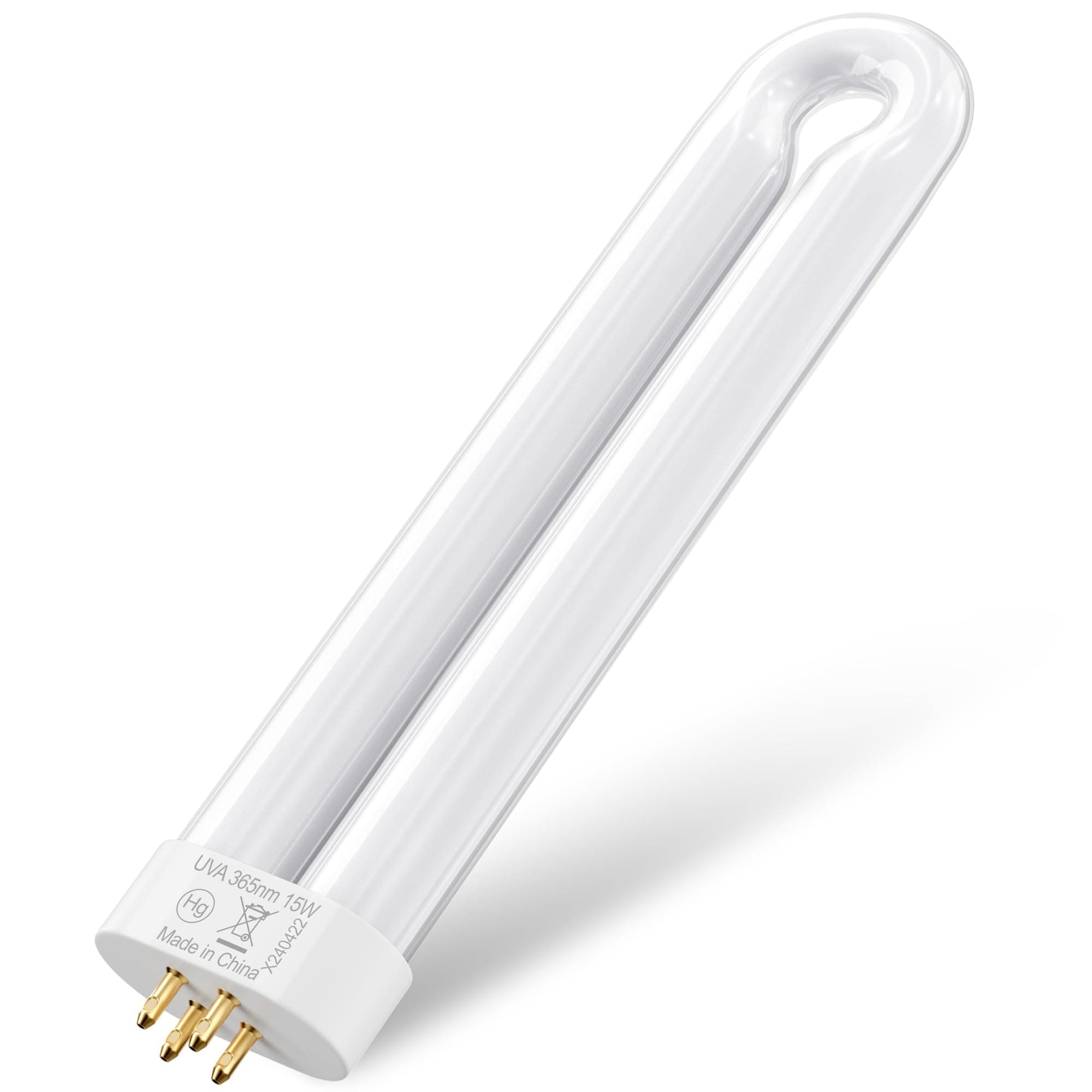 Klahaite Replacement Bulb for Bug Zapper with 4-Pin Base, 15W Single U-Shaped Twin Tube Bulb