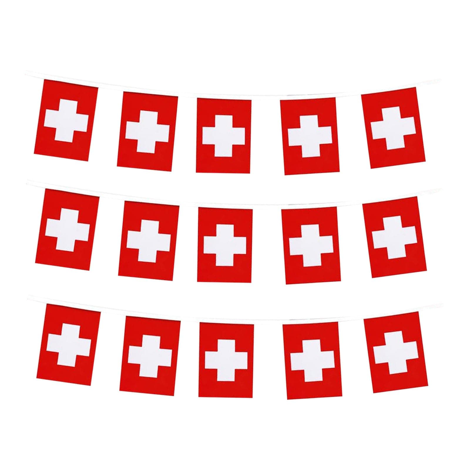 mflagperft Switzerland Flags Swiss Small String Mini Flag Pennant Banner Decorations