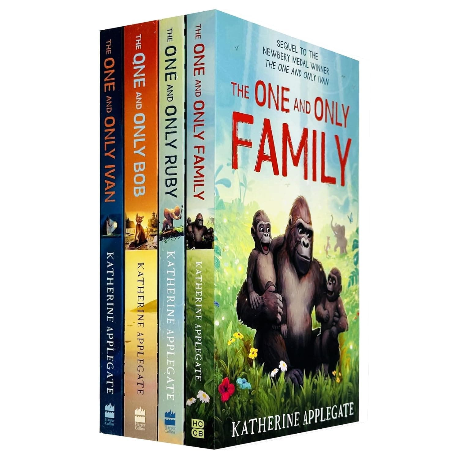 The One and Only Series 4 Books Collection Set By Katherine Applegate (One and Only Ivan, The One and Only Bob, The One and Only Ruby & The One and Only Family)