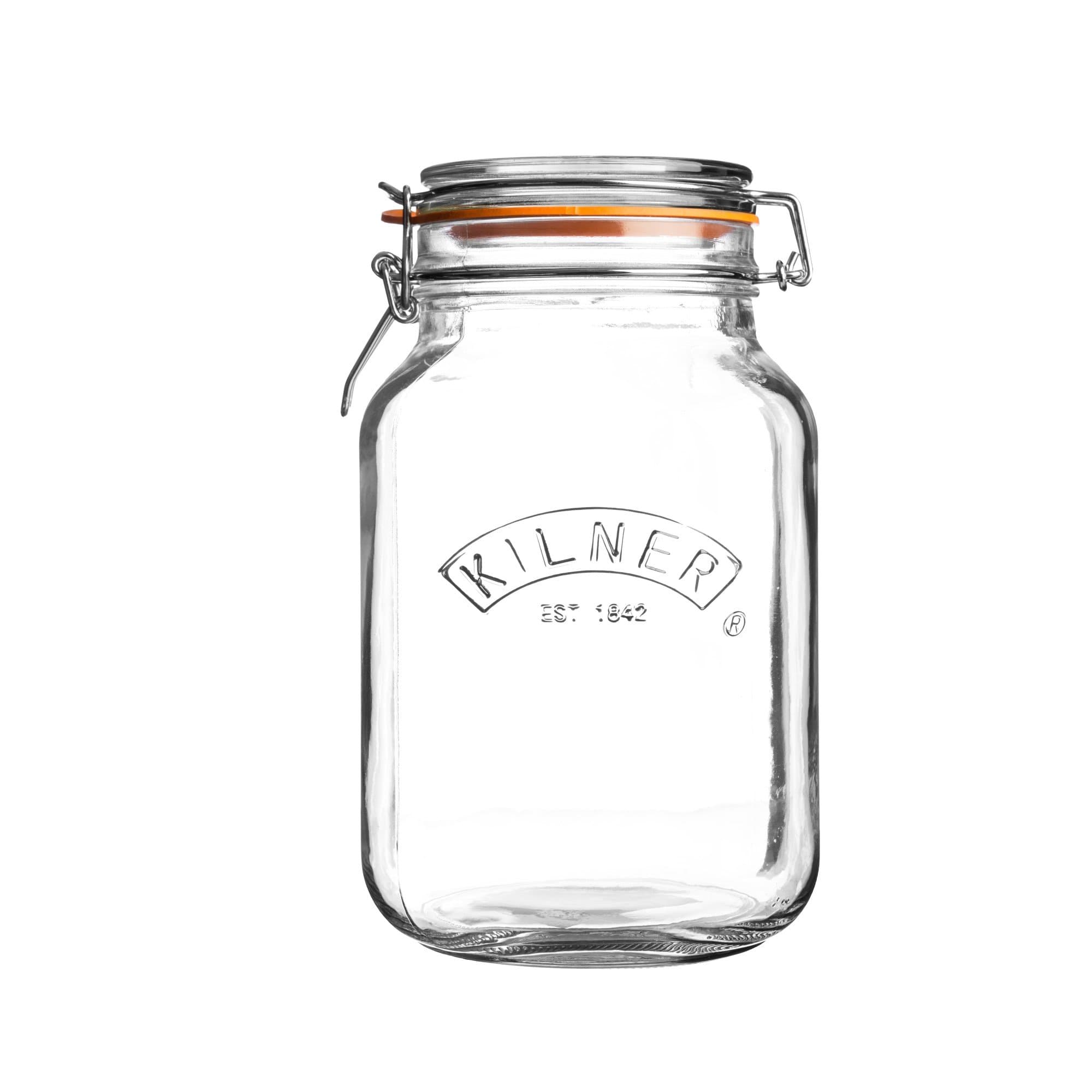 KILNER 0025512 Square Clip Top Jar, 0.5 gal (1.5 L)