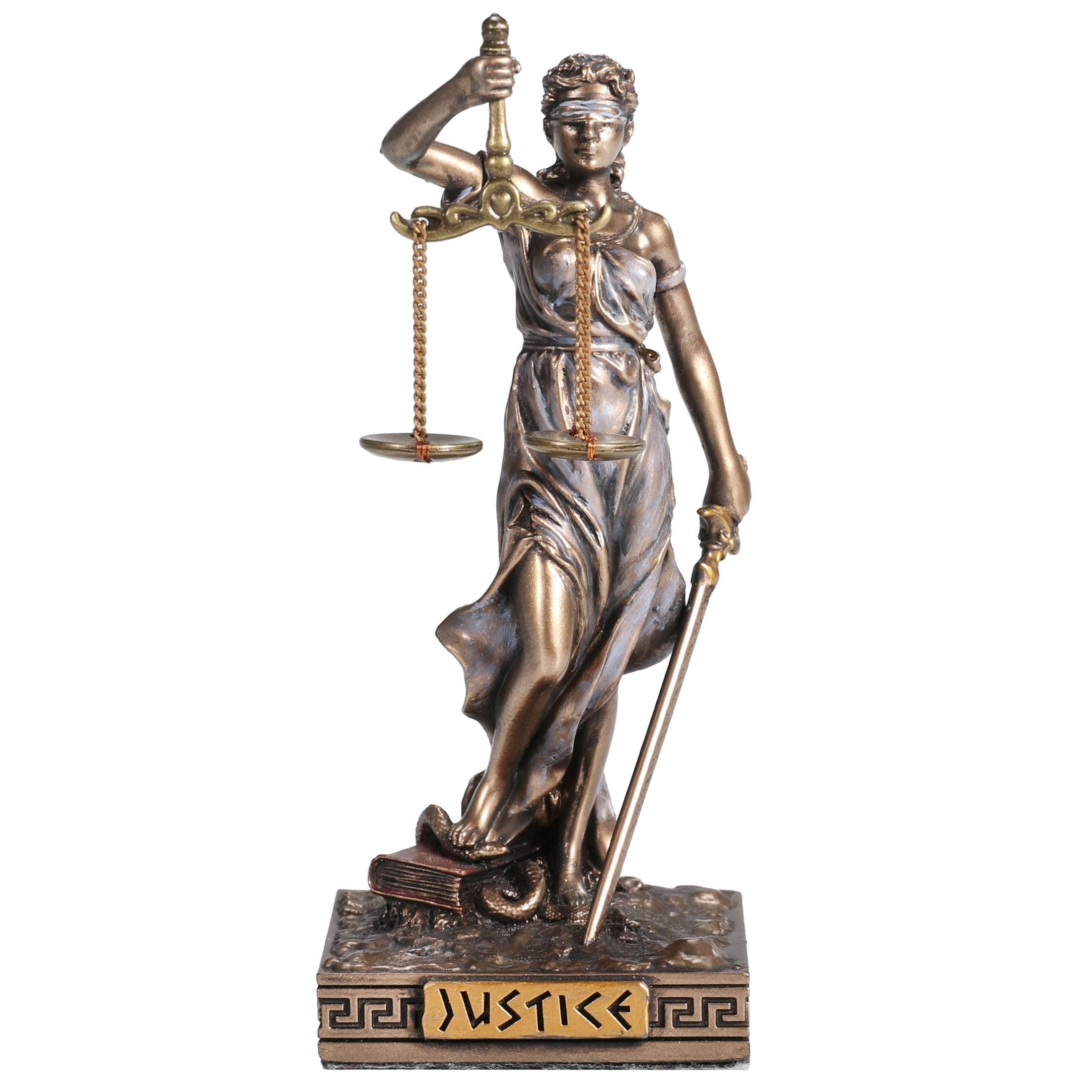 Veronese Design 4 Inch Lady Justice Greek Goddess Resin Hand Painted Miniature Figurine