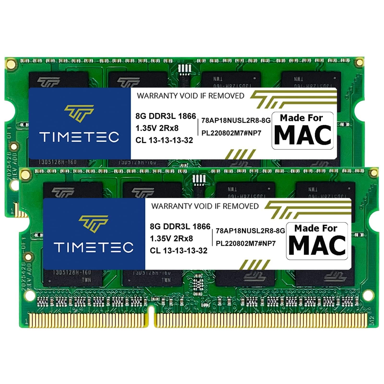 Timetec 16GB KIT(2x8GB) Compatible for Apple Late 2015 iMac (27-inch w/Retina 5K Display) DDR3L 1867MHz / 1866MHz PC3L-14900 2Rx8 CL13 1.35V 204 Pin SODIMM Memory Module MAC RAM Upgrade for iMac 17,1