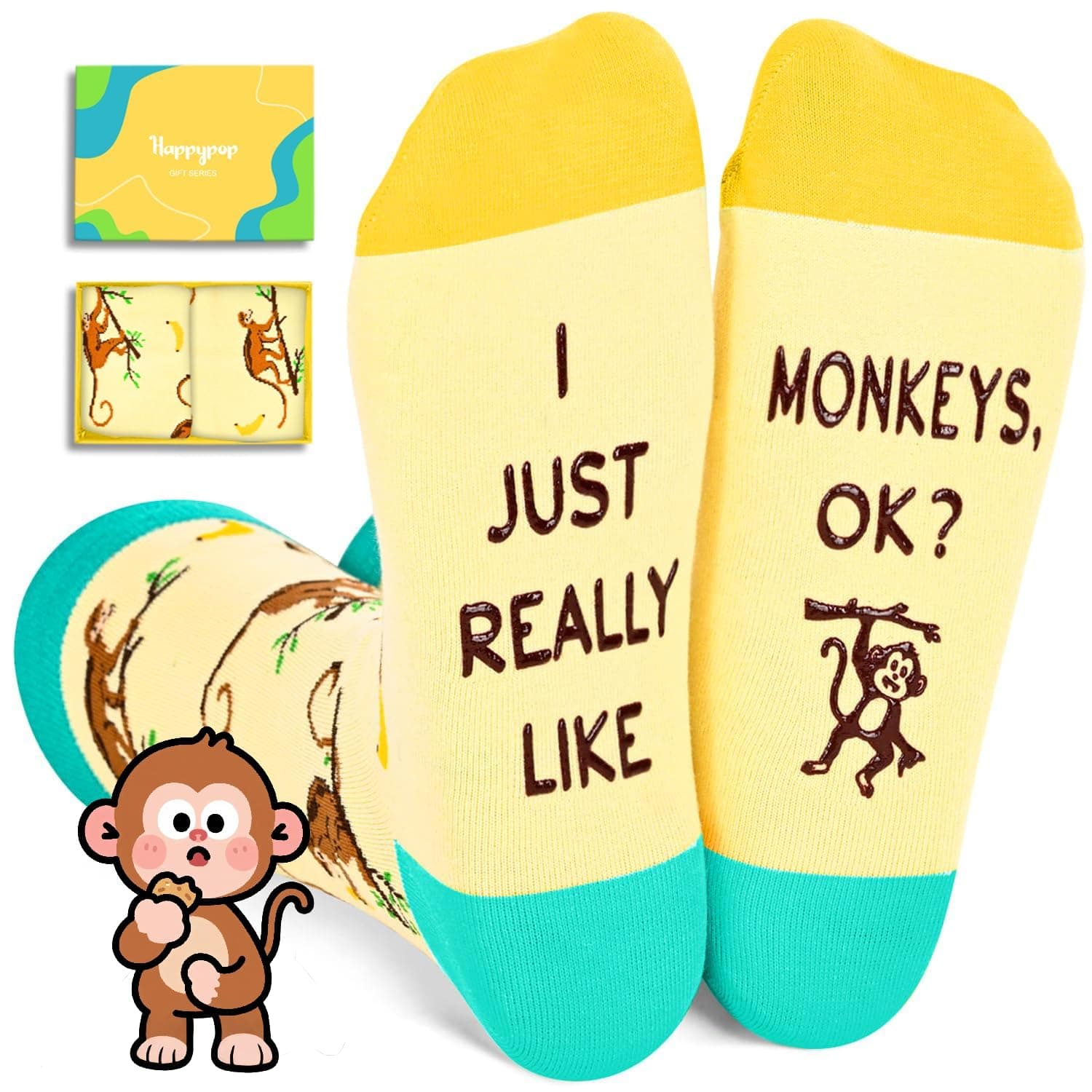 Funny Socks for Men Women - Dinosaur Monkey Octopus Raccoon Bee Penguin Lover Gifts