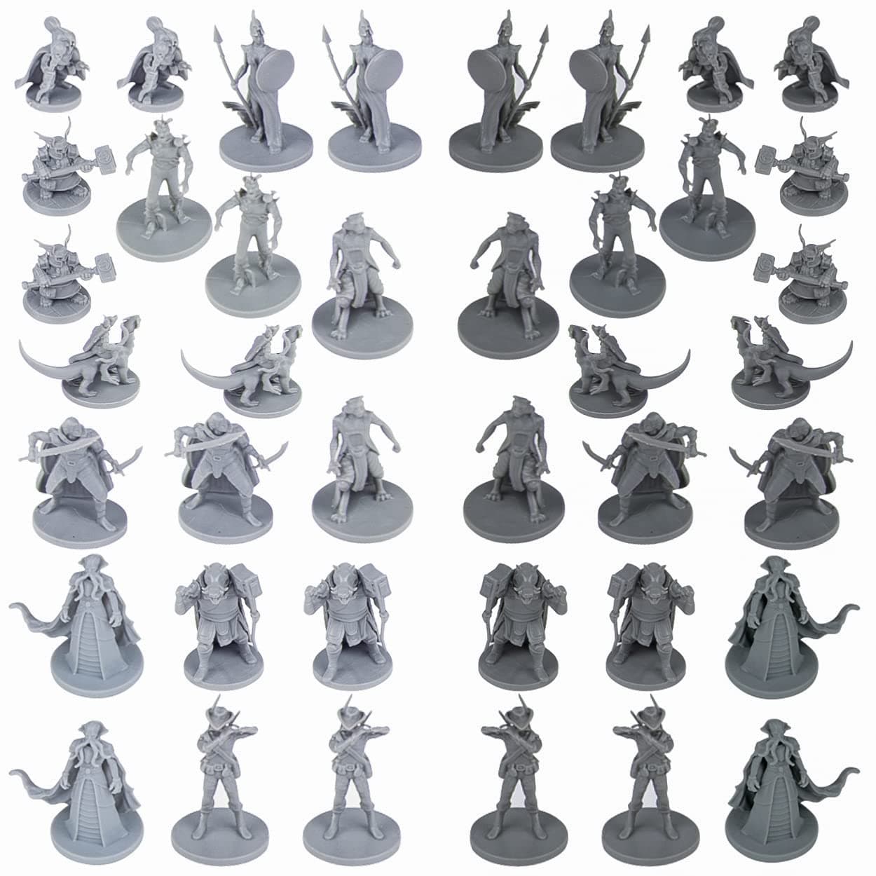 Path Gaming 40 Fantasy Tabletop Miniatures for Dungeons and Dragons . 28MM Scaled 10 Unique Designs, Bulk Unpainted