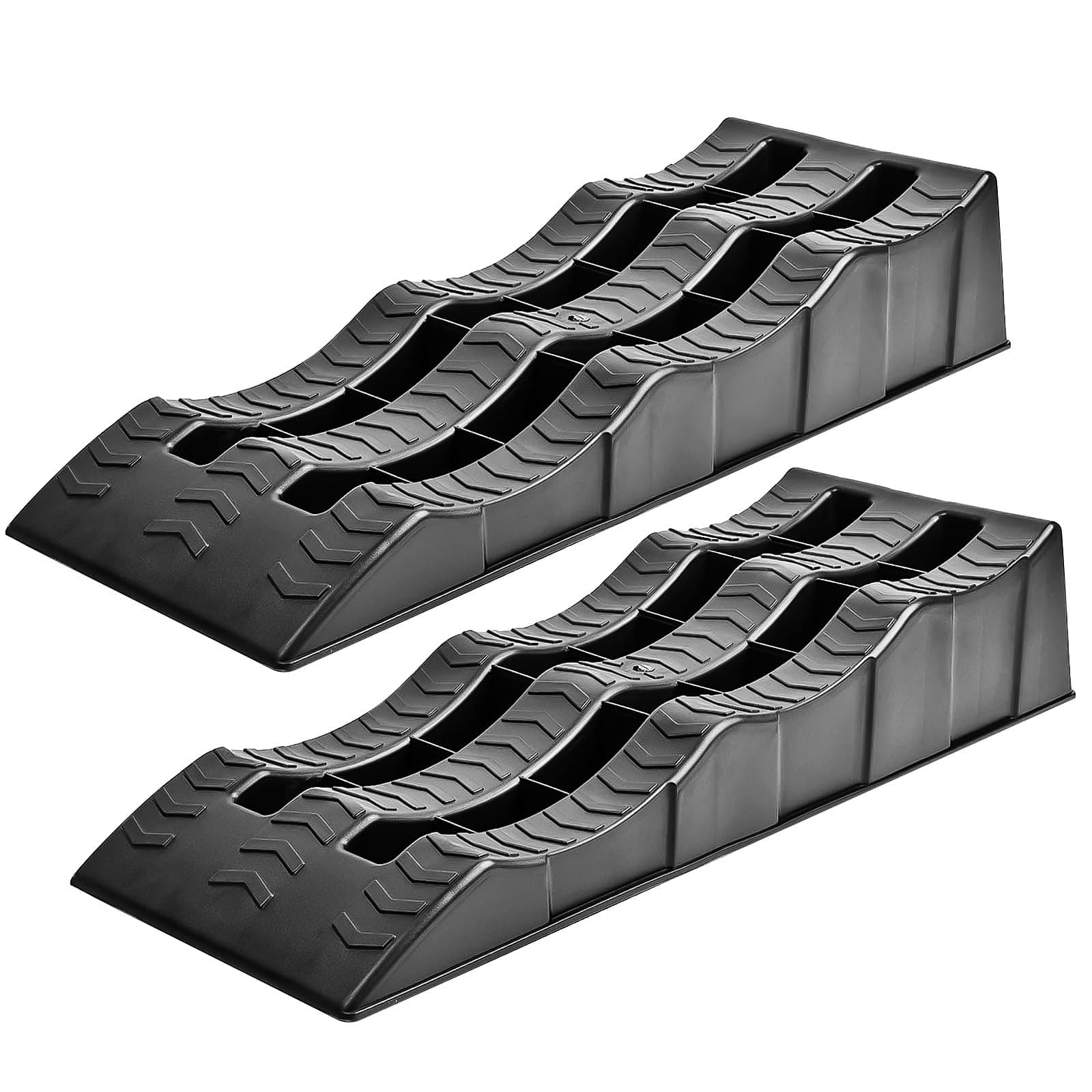 Savieva Caravan Levelling Ramps - 2 Pack Heavy-Duty Motorhome & Campervan Leveling Blocks, Non-Skid 3 Step Levelling Camping Car Ramps for Caravans and RVs - 4 Ton Capacity