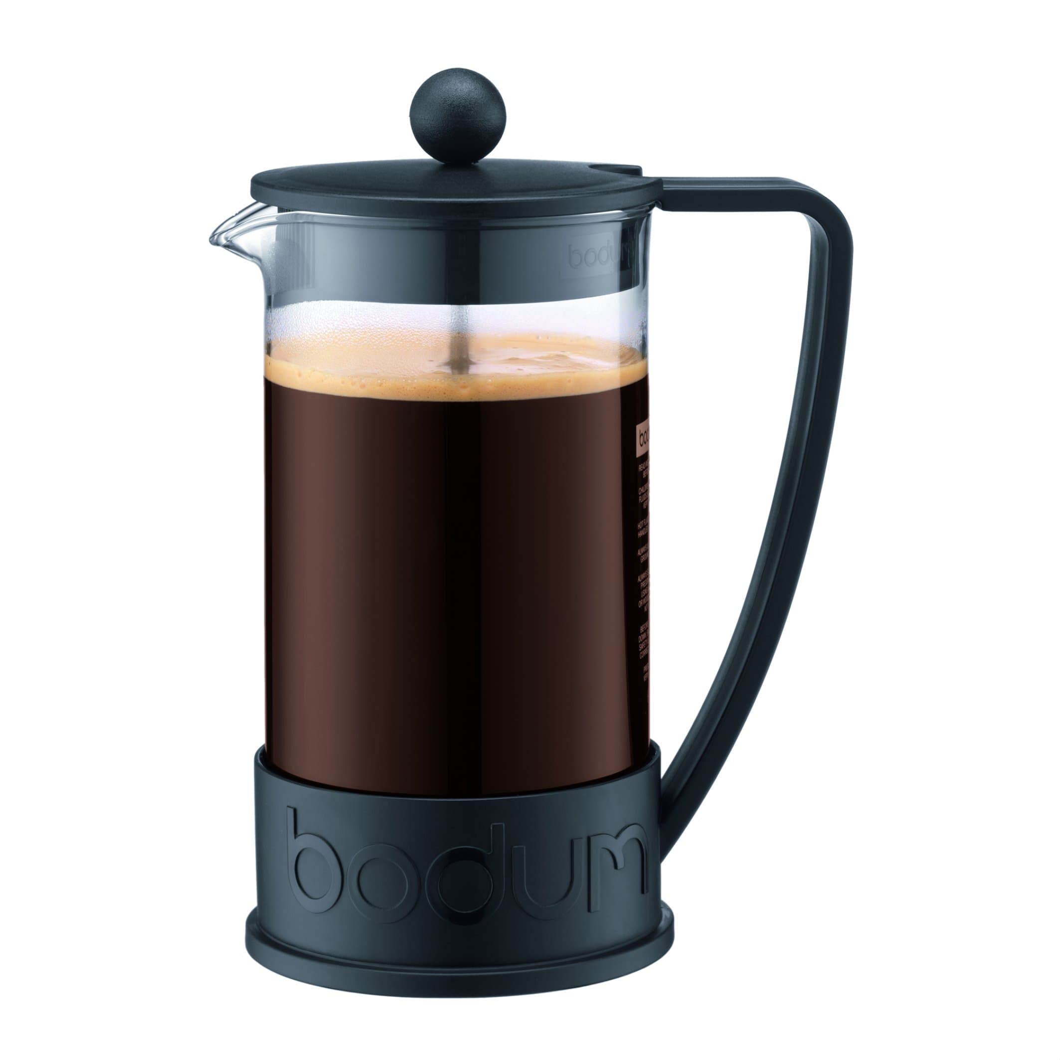 Bodum Brazil French Press 1-Liter 8-Cup Coffee Maker, 34-Ounce, Black 34 Ounce 10938-01B